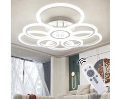 RUYI Moderna Plafoniera LED Dimmerabile Telecomando 9 Plafoniere ad Anello 120W 10800LM, Plafoniera per soggiorno, Camera da letto, Cucina, Corridoio, Balcone, Sala da pranzo, Bianco, 2800-7000K