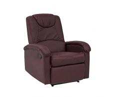 Cribel Poltrona Relax DISA A, Similpelle, Recliner Manuale, Alzapiedi, Viola (Bordeaux), 82 x 90 x 143 cm