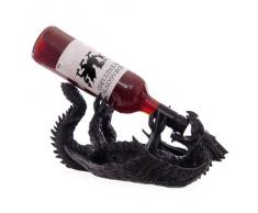 Puckator DRG272 - Porta-bottiglie di vino a forma di dragone gotico, colore grigio 15 x 31 x 15 cm
