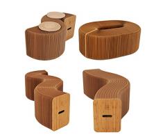 AlienTech - Seduta di carta kraft componibile e pieghevole, design moderno, assume la forma di divano, sedia, sgabello e altro, per scuola, cucina, salotto, sala da pranzo e casa in generale Brown