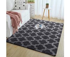 N / A Tappeto Salotto Tappeti Moderni Soggiorno Shaggy Tappeto a Pelo Lungo Tappeti Camera da Letto Scendiletto Moderno Tappeto Camera da Letto Cameretta Peluche Grande(Grigio, 135 * 185cm)