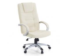 Pelle Poltrona direzionale Sedia massaggio San Diego poltrona con Massaggi + Riscaldamento Colore beige / colori crema / avorio per Ufficio Poltrona in pelle Sedia Ufficio Rotante conveniente