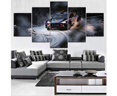 Basilefc 5 Stampa Su Tela Immagini Murale 200X100Cm Auto Da Rally Per Sport Estremi Telaio Quadro Decorazioni Per La Casa Quadro Su Tela Stampe Hd Arte Della Parete Soggiorno Modulare Immagini Poster