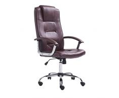 HOMCOM Poltrona Sedia da Ufficio Dirigenziale Sedia Regolabile Girevole 62 x 68 x 115123cm Marrone