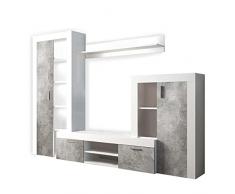 Milani Home s.r.l.s. Parete attrezzata Porta TV Soggiorno Moderna di Design 263x40x200 h
