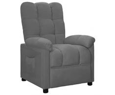 vidaXL Poltrona Reclinabile Poltroncina Divano Singolo Divanetto per Una Persona Sedia TV Salotto Arredamento Grigio Chiaro in Tessuto