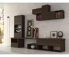 VE.CA-ITALY PARETE ATTREZZATA SOGGIORNO ETNIKA, LIVING, ARREDO CASA, IN DIVERSE COLORAZIONI (Totale Wengè)