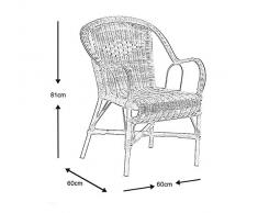 Poltrona in rattan tinto marrone modello Emmanuelle dimensioni 82/ x 70/ x 140/ cm