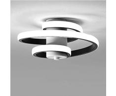 Plafoniera LED Moderno Lampada da Soffitto LED 18W Bianco Freddo, Creativo Plafoniera Design in Alluminio Spirale Linea, Lampadario Nero per Soggiorno Camera da letto Sala Cucina Corridoio