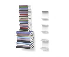 home3000 Mensola Invisibile Variabile Per Libri piccola e grande bianco set da 2-1 libreria alta 150 centimetri
