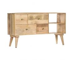 Goliraya Credenza Vintage Rustica in Legno Massello di Mango,Mobile Porta TV in Legno Massello,Consolle TV,Mobile TV Vintage,Credenza Rustica,Credenza da Slotto Vintage 100x35x60 cm