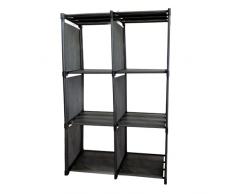 Scaffale Componibile Cubo Guardaroba Modulare Armadietto Fai da Te Scarpiera Divisoria in Plastica 3 o 6 Cubi Armadio Portaoggetti Organizer Cameretta Bambini Ripostiglio Libreria Tessuto (6 Cubi)