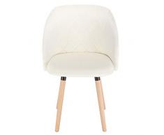 EUGAD 6 Sedie da Pranzo Imbottite Morbide in Velluto Sgabello Moderno con Schienale Gambe in Legno 45x46x84cm Crema 0300BY-6