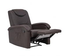 Cribel Poltrona Relax DISA A, Similpelle, Moka, 82 x 90 x 143 cm