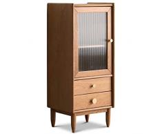 Priority Culture Credenza Piccolo Materiale in Legno di Ciliegio Credenze E Buffet Salotto Cucina Credenza Porta in Vetro Temperato (Color : Brown, Size : 45 * 36 * 105cm)