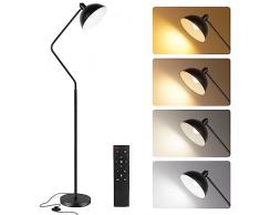 OUTON Lampada da Terra Industriale con Telecomando, Lampada con Paralume Regolabile, Dimmerabile e 4 Temperature di Colore, Lampada da lettura per Soggiorno Camera da letto Office Home Decor, Nero