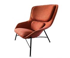 Rockwell, poltrona di design in tessuto, colore: arancione
