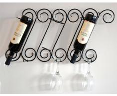 Scaffale vini Tinto Supporto bottiglie in metallo 60 cm Scaffale a parete porta bottiglie