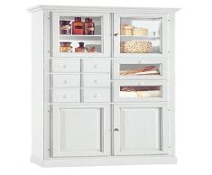 Dispensa, stile classico, in legno massello e mdf - Mis. 107X45X203H