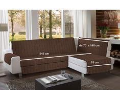 la biancheria di casa Simplicity Plus Angle Copri Salva Divano per divani ad Angolo (245 cm, Marrone)