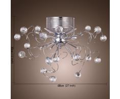 ALFRED® Plafoniere Lampadario di cristallo moderno con 9 luci, montaggio a filo soffitto per le lampade per Corridoio, ingresso, sala da pranzo, salotto, Lampadina inclusa