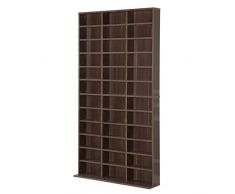 homcom Libreria Modulare Mobile Porta CD Classica 36 Scompartimenti RegolabilI Legno 195 × 102 × 23.5cm