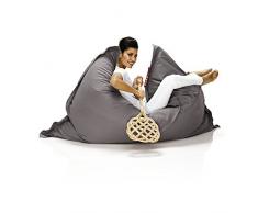 Fatboy® Original Pouf di cotone Stonewashed Grigio | Poltrona a Sacco Gigante da interne | 180 x 140 cm