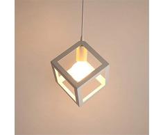DELIPOP Lampadario a sospensione Vintage, Lampada da Soffitto Industriale, Cubo Lampadario in Metallo adatto per Camera da letto Sala da pranzo e Cucina, E27, lampadina non inclusa