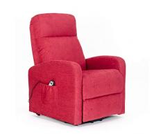 POLTRONE ITALIA - Poltrona elevabile elettrica reclinabile, Seduta micromolle, assemblata Poltrona Relax Anziani Sicurezza CE Medicale DETRAIBILE 19% - Poltrona-Chanel-1M-TARED Rosso antimacchia