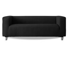 Copridivano Modello Klippan Bracci Divano Alti Tessuto elasticizzato Morbido Aruba - Colore Nero