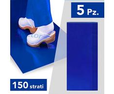AIESI® Tappeto Decontaminante adesivo 30 STRATI a strappo CON BATTERICIDA blu dimensioni 45x115 cm (5 tappeti da 30 strati) # Antibatterico # Antipolvere
