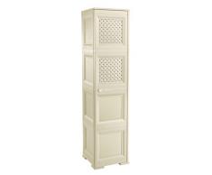 Tontarelli S.p.A. COLONNINA 4 Moduli,2 Ante Lisce+2 TRAF. Mobile Contenitore, Angora, 40x47x164 cm