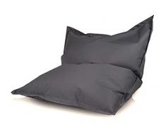 Bepouf - Pouf a Sacco, Cuscino Morbido in Poliestere con Imbottitura in Palline di Polistirolo, Poltrona a Sacco Adatta per Camera, Salotto e Esterni - Dimensione Piccola 140x100, Colore Grigio