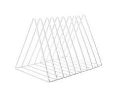 Archiviazione File Scaffale Documenti Triangolo Ferro Battuto Bagagli cremagliera del File Bookshelf Magazine Storage Box Office Desktop Organizer (Colore : Bianca, Dimensione : Taglia Unica)