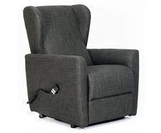 POLTRONE ITALIA - Isabel detraibile 19% Poltrona meccanica VERTICAL 2 motori alzapersona elettrica elevabile reclinabile relax letto - scegli accessori - Tortora antimacchia