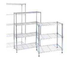 Archimede Sistema Componibile, Scaffale Tre Ripiani, Grigio (Cromato), 35 x 60 x 75 cm