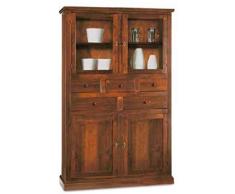 Lo Scrigno Arredamenti, Mobile dispensa da cucina 4 porte 5 cassetti tinta noce W366/N
