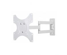 Techly 023820 Supporto a Muro per TV LED LCD 19-37 inclinabile 3 snodi Bianco Bianco