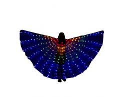 Virtcooy Luci alari,Costume da Ali di Danza del Ventre per Bambini - Ali dAngelo a LED a 360 Gradi con Bastoncini telescopici, Costume da Ali di Farfalla a LED per spettacoli teatrali per Bambini