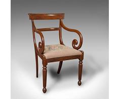 Sedia a gomito antica, inglese, poltrona, Mezzopunto, Drop In Seat, tardo georgiano