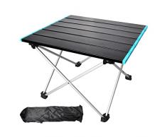 RIGIDON Camping Table, 40 x 35 cm Portatile Pieghevole Alluminio Campeggio Tavolo, Mini Piccolo Tavolino, Esterno Scrivanie Pieghevoli Per Campeggio Picnic Cortile Barbecue Spiaggia Terrazzo