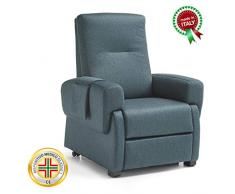 Goldflex - Poltrona Relax Reclinabile Motorizzata Elettrica Alzapersona Verticale Magic Solution 2 Motori Zero Gravity Dispositivo Medico detrabile Facile Telecomando Tessuto Dream 40 Verde Scuro