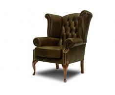 Poltrona Chesterfield Plainwing | Verde muschio | Tempi di consegna da 2 a 4 settimane