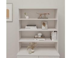 Annlera Piano Credenza HAMAR Bianco 90x30x100 cm Legno Massello di Pino Scaffali Per Armadio Interno Ripiano Cucina Ripiani per Armadio Vetrina Espositiva Vetrina Soggiorno Armadio Ripiani