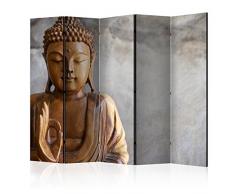 murando Paravento Spa Zen Budda 225x172 cm Stampa unilaterale su Tela in TNT Parete Divisoria Interno Separatore Stanza Pieghevole Decorazioni Marrone Grigio b-B-0193-z-c