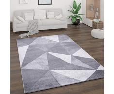 Tappeto Salotto Pelo Corto Stile Vintage Astratto Design Moderno Geometrico Motivo Diamante, Dimensione:60x100 cm, Colore:Grigio
