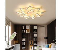 JIAODIE Moderna LED Plafoniera Dimmerabile Creativo Forma di Fiore Disegno Lampada da Soffitto Soggiorno Camera da Letto Stanza dei Bambini Metallo Acrilico Petalo Lampadario,14heads/Ø100CM