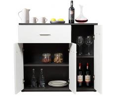 Giantex Credenza e Buffet, con 1 Cassetto e 3 Ante, Ripaini Regolabili, Design di Anti-ribaltamento, Armadio in Legno per Soggiorno, Sala da Pranzo, Cucina, 88x30x70 cm