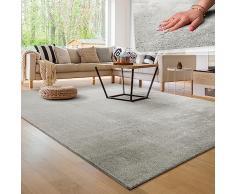 Tappeto per soggiorno Unicolore Lavabile Morbido pelo corto morbido, Dimensione:160x220 cm, Colore:Argento