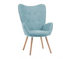 MEUBLE COSY Poltrona Design Moderna Sedia Relax Soggiorno Sedia Lounge Salotto, Verde, 68x74x106 cm